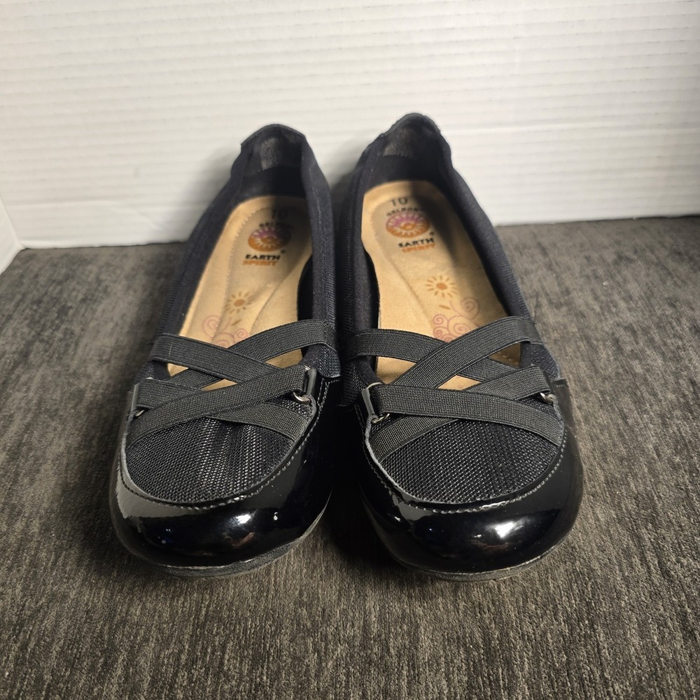 Earth Spirit Gelron Peni Women's Black Slip On Casual Flats Shoes Size 10